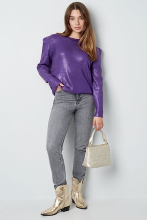 Gestrickter Stadtpullover in Metallic-Optik – Schwarzgold h5 Bild10